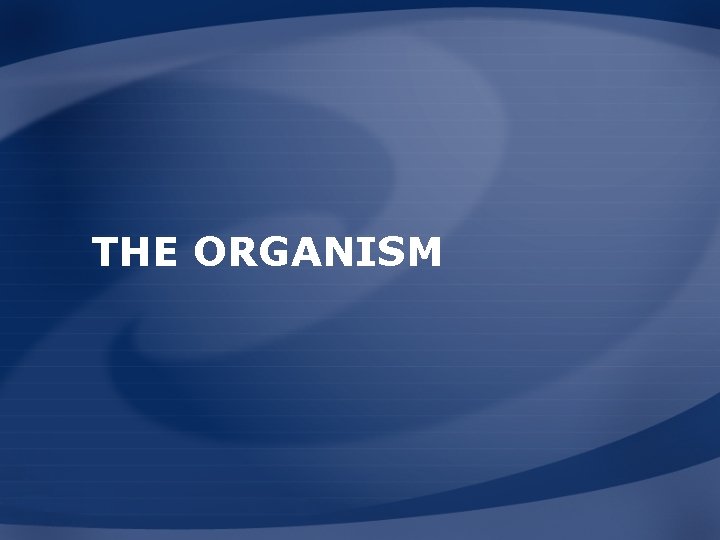THE ORGANISM 