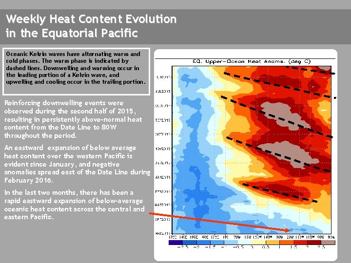 Weekly Heat Content Evolution in the Equatorial Pacific Oceanic Kelvin waves have alternating warm