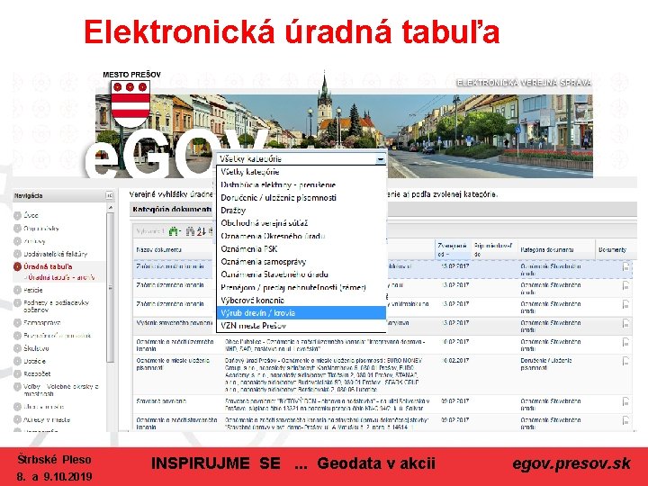 Elektronická úradná tabuľa Štrbské Pleso 8. a 9. 10. 2019 INSPIRUJME SE . .