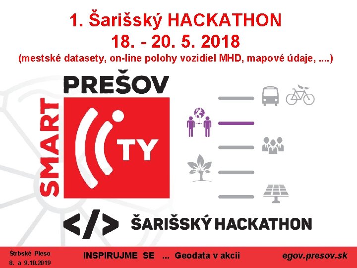 1. Šarišský HACKATHON 18. - 20. 5. 2018 (mestské datasety, on-line polohy vozidiel MHD,