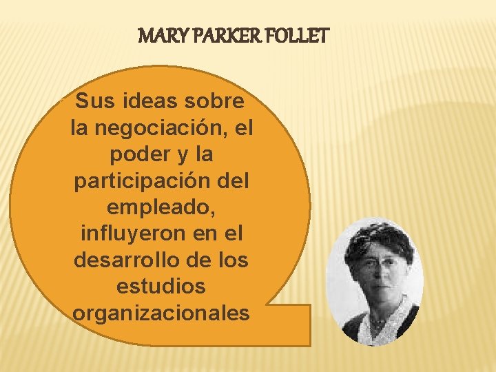 MARY PARKER FOLLET Sus ideas sobre la negociación, el poder y la participación del