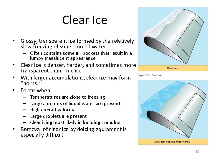 Clear Ice • Glossy, transparent ice formed by the relatively slow freezing of super