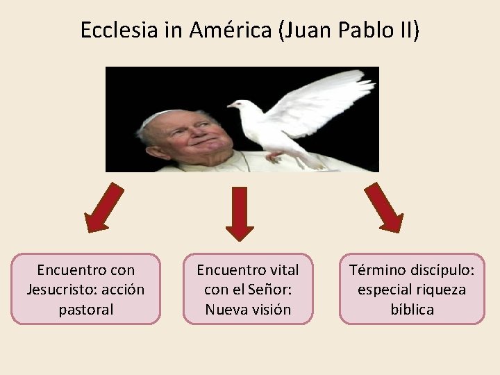 Ecclesia in América (Juan Pablo II) Encuentro con Jesucristo: acción pastoral Encuentro vital con