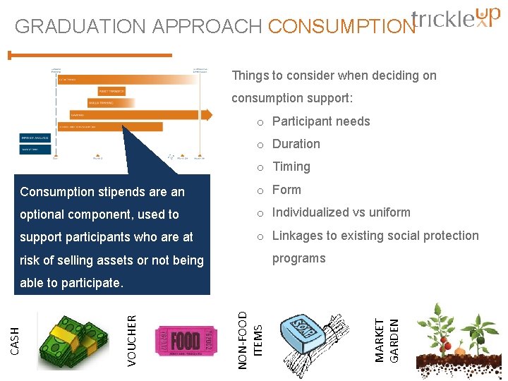 GRADUATION APPROACH CONSUMPTION Things to consider when deciding on consumption support: o Participant needs