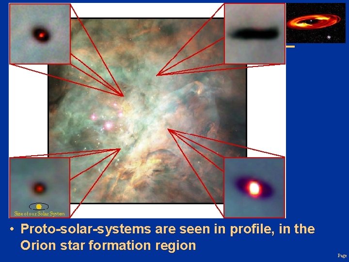  • Proto-solar-systems are seen in profile, in the Orion star formation region Page