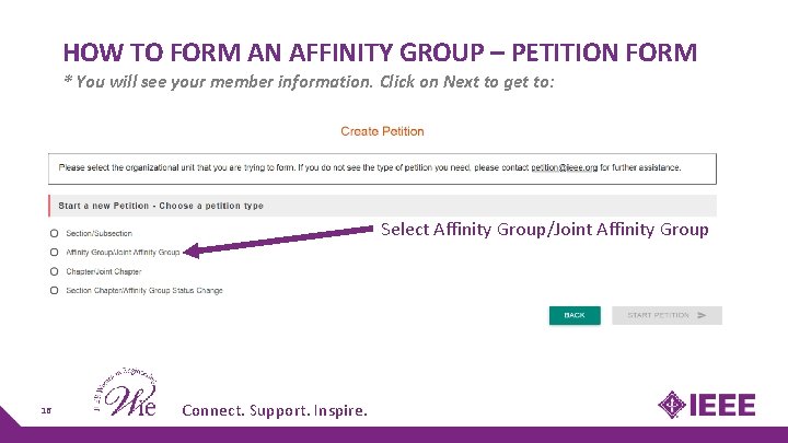HOW TO FORM AN AFFINITY GROUP – PETITION FORM * You will see your HOW TO FORM AN AFFINITY GROUP – PETITION FORM * You will see your
