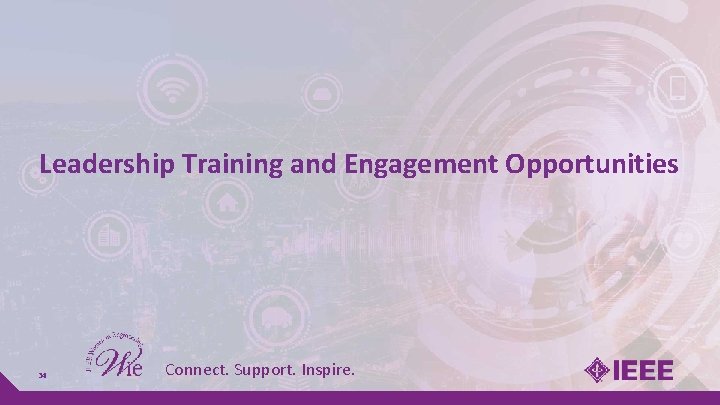 Leadership Training and Engagement Opportunities 34 Connect. Support. Inspire. Leadership Training and Engagement Opportunities 34 Connect. Support. Inspire.