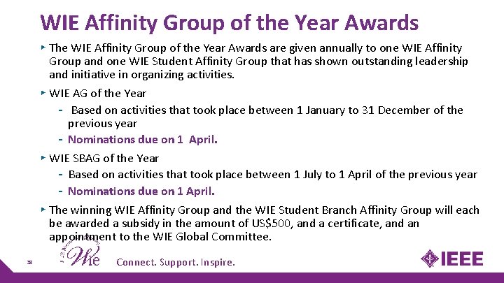 WIE Affinity Group of the Year Awards ▸ The WIE Affinity Group of the WIE Affinity Group of the Year Awards ▸ The WIE Affinity Group of the