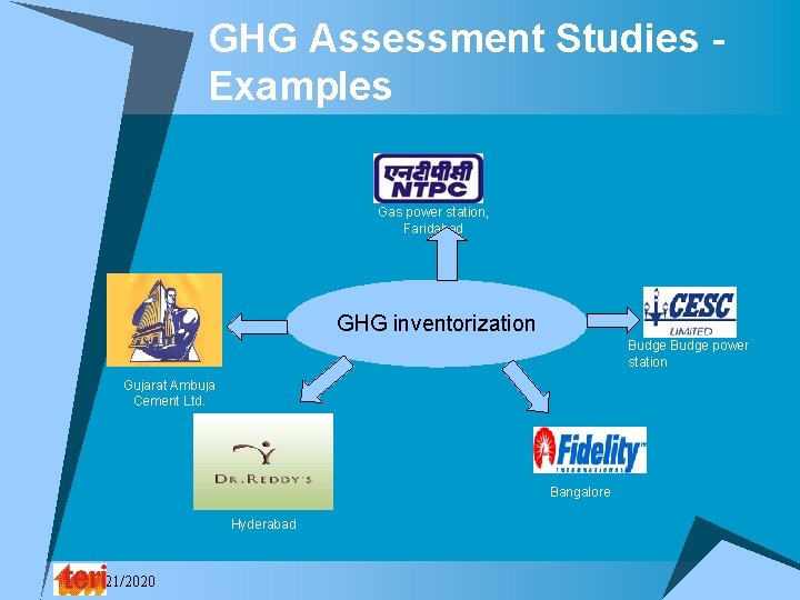 GHG Assessment Studies Examples Gas power station, Faridabad GHG inventorization Budge power station Gujarat