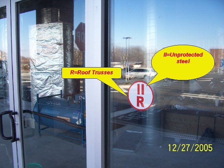 II=Unprotected steel R=Roof Trusses II=Unprotected steel R=Roof Trusses