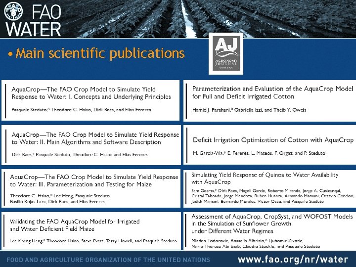  • Main scientific publications 