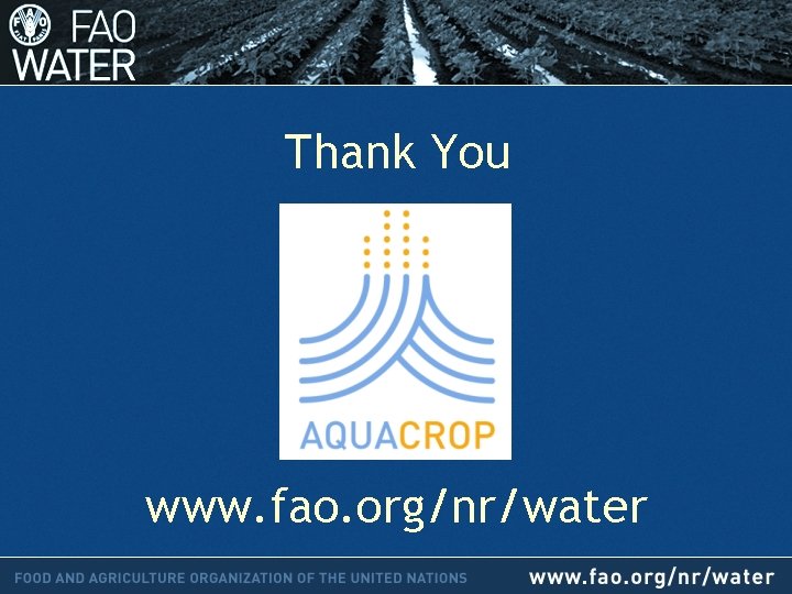 Thank You www. fao. org/nr/water 