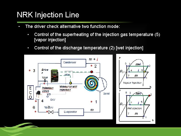 NRK Injection Line • The driver check alternative two function mode: • Control of