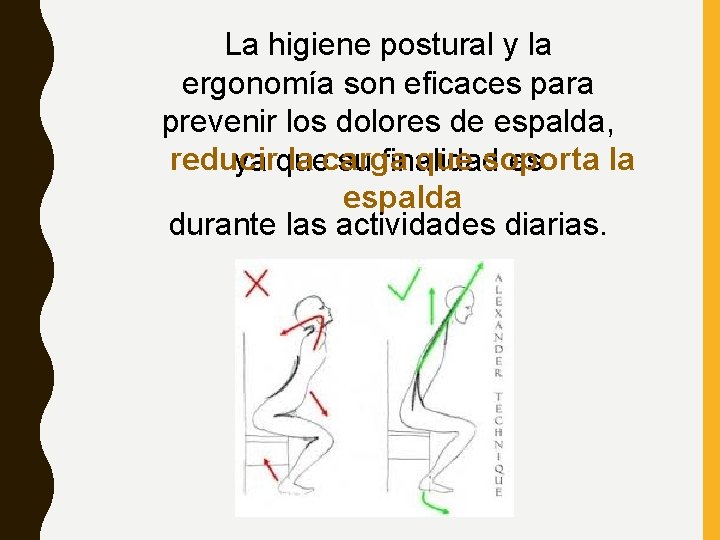 La higiene postural y la ergonomía son eficaces para prevenir los dolores de espalda, La higiene postural y la ergonomía son eficaces para prevenir los dolores de espalda,