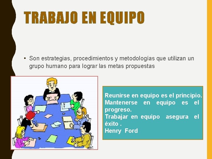TRABAJO EN EQUIPO • Son estrategias, procedimientos y metodologías que utilizan un grupo humano TRABAJO EN EQUIPO • Son estrategias, procedimientos y metodologías que utilizan un grupo humano
