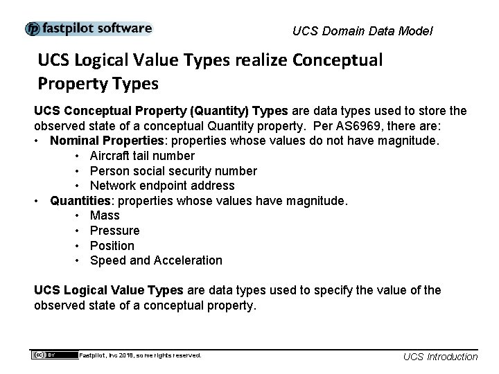 UCS Domain Data Model UCS Logical Value Types realize Conceptual Property Types UCS Conceptual