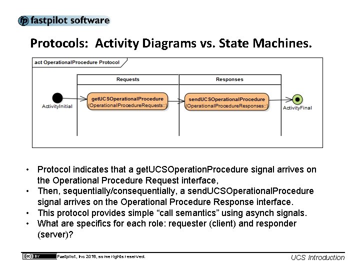 Protocols: Activity Diagrams vs. State Machines. • Protocol indicates that a get. UCSOperation. Procedure