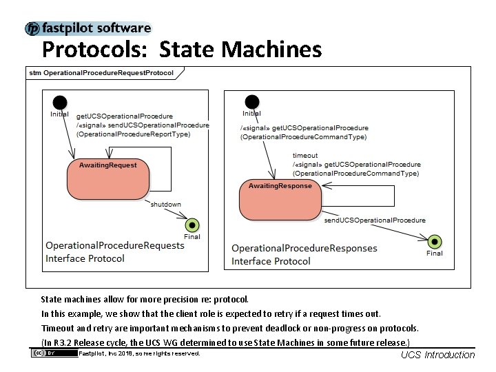 Protocols: State Machines State machines allow for more precision re: protocol. In this example,