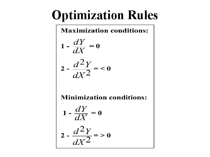Optimization Rules 