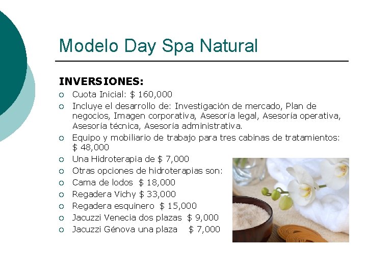 Modelo Day Spa Natural INVERSIONES: ¡ ¡ ¡ ¡ ¡ Cuota Inicial: $ 160,