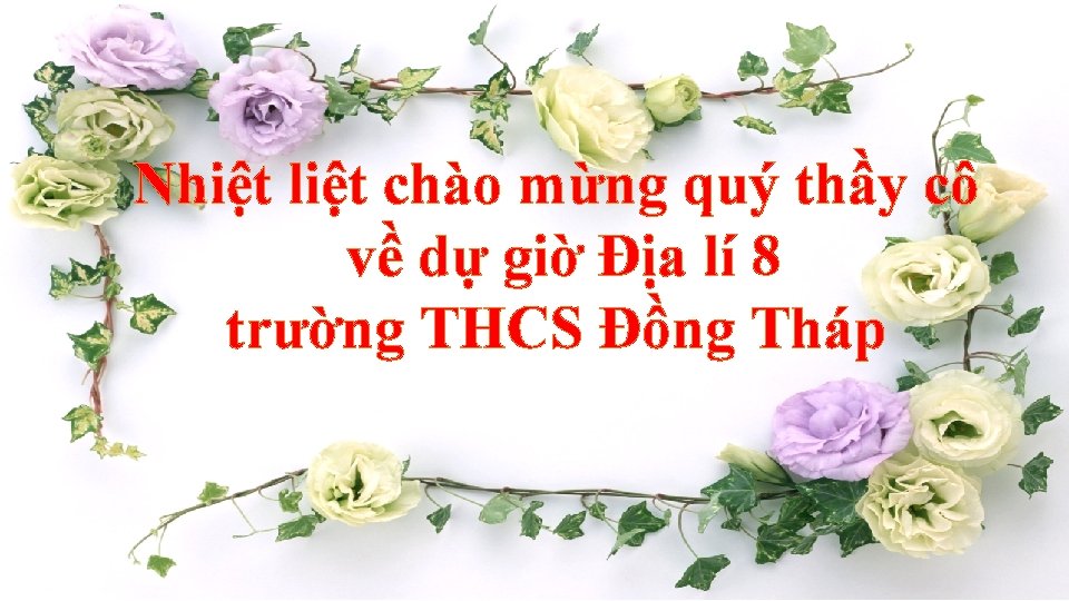 Nhiệt liệt chào mừng quý thầy cô về dự giờ Địa lí 8 trường