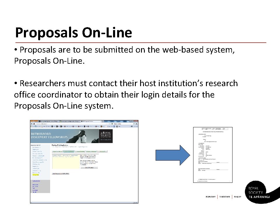 Proposals On-Line • Proposals are to be submitted on the web-based system, Proposals On-Line.