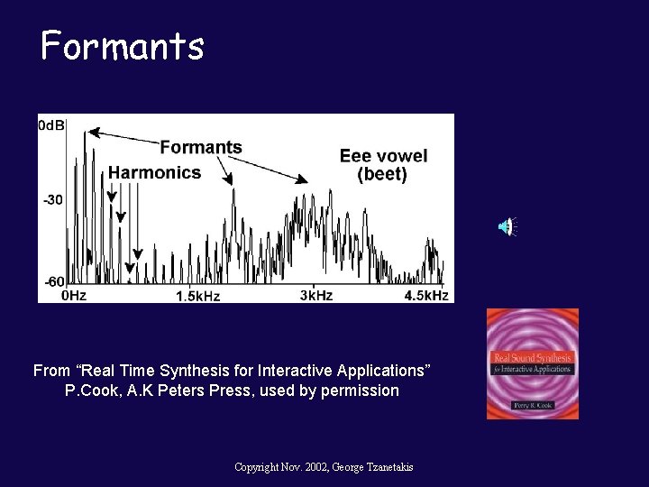 Formants From “Real Time Synthesis for Interactive Applications” P. Cook, A. K Peters Press,