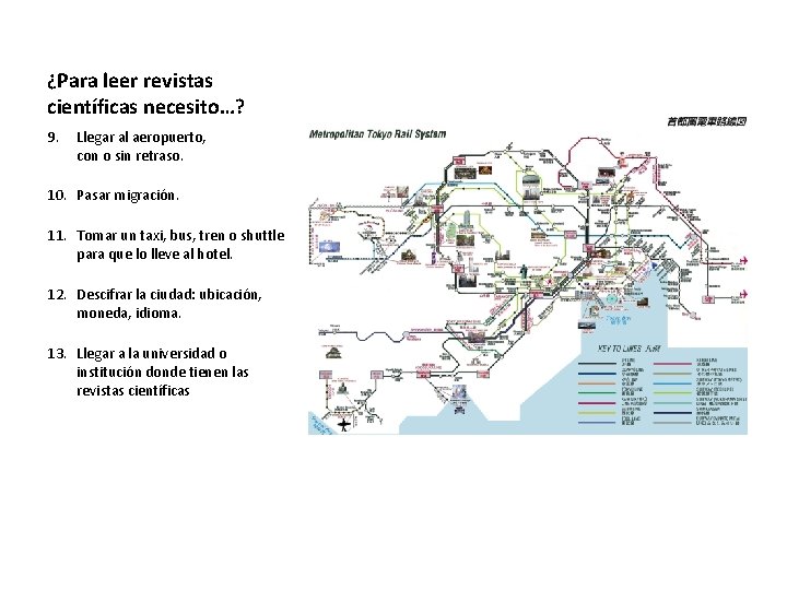 ¿Para leer revistas científicas necesito…? 9. Llegar al aeropuerto, con o sin retraso. 10.