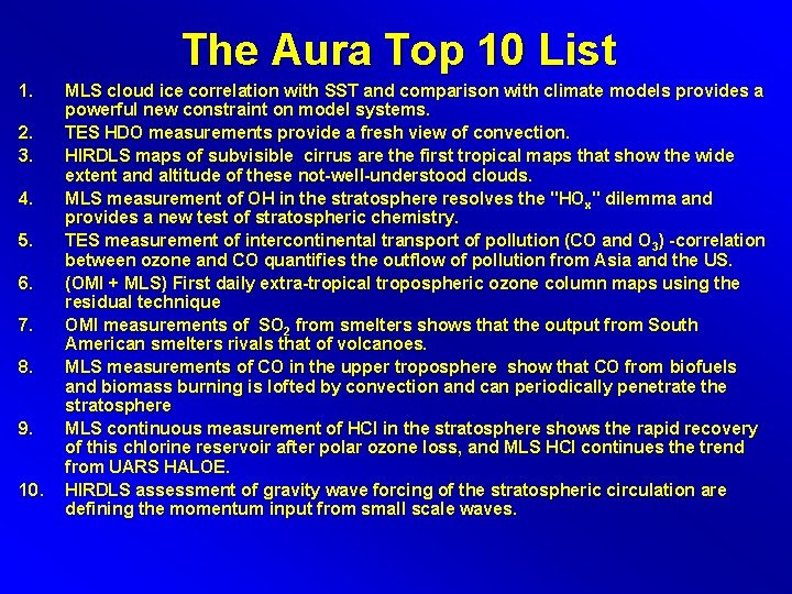 The Aura Top 10 List 1. 2. 3. 4. 5. 6. 7. 8. 9. The Aura Top 10 List 1. 2. 3. 4. 5. 6. 7. 8. 9.