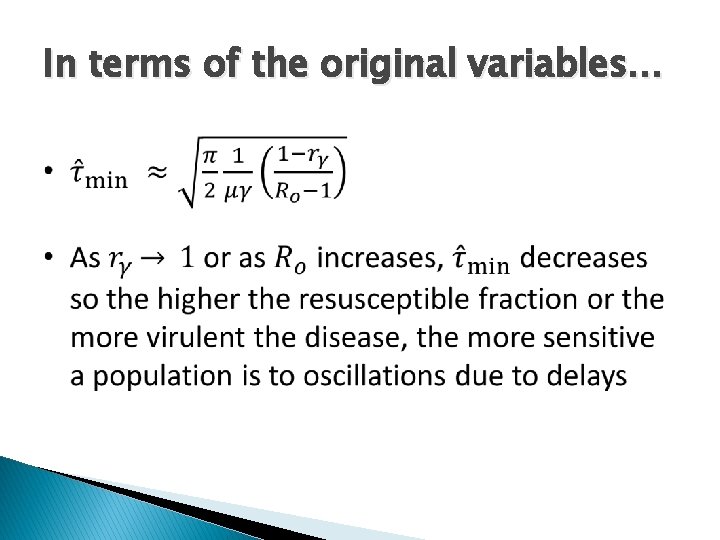 In terms of the original variables… 