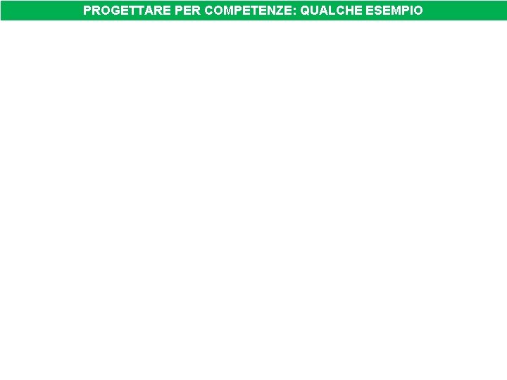 PROGETTARE PER COMPETENZE: QUALCHE ESEMPIO 