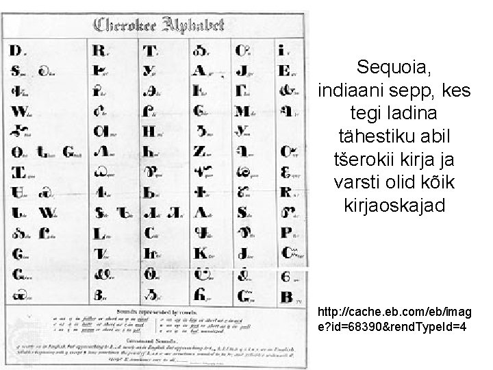 Sequoia, indiaani sepp, kes tegi ladina tähestiku abil tšerokii kirja ja varsti olid kõik