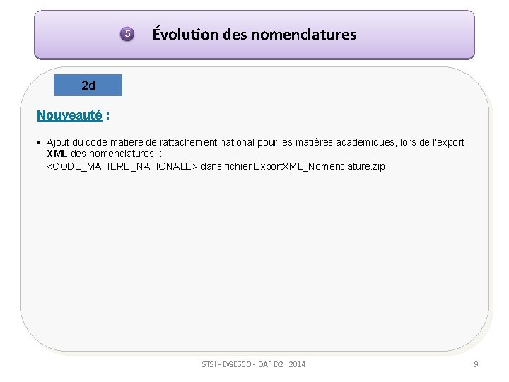 5 Évolution des nomenclatures 2 d Nouveauté : • Ajout du code matière de 5 Évolution des nomenclatures 2 d Nouveauté : • Ajout du code matière de