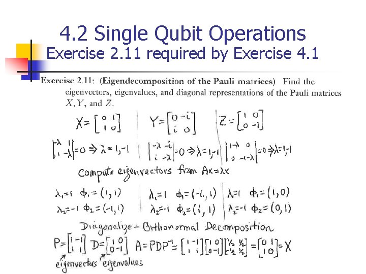 4. 2 Single Qubit Operations Exercise 2. 11 required by Exercise 4. 1 