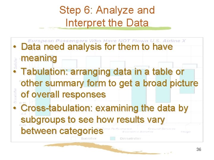 Step 6: Analyze and Interpret the Data • Data need analysis for them to