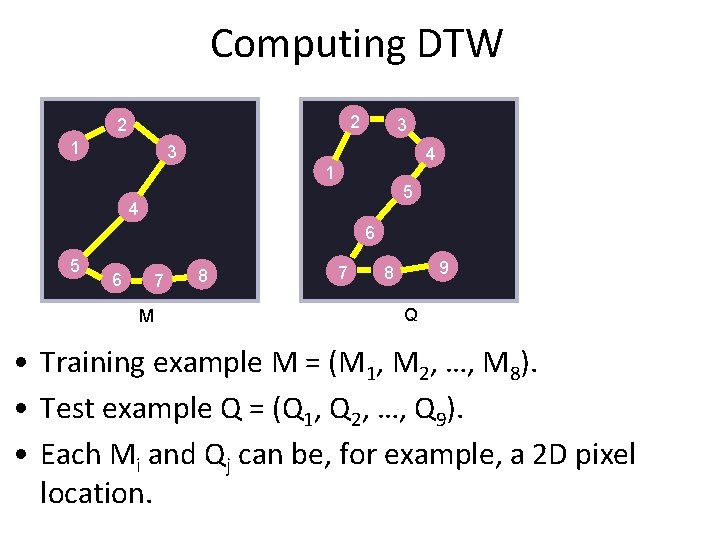 Computing DTW 2 2 1 3 3 4 1 5 4 6 5 6