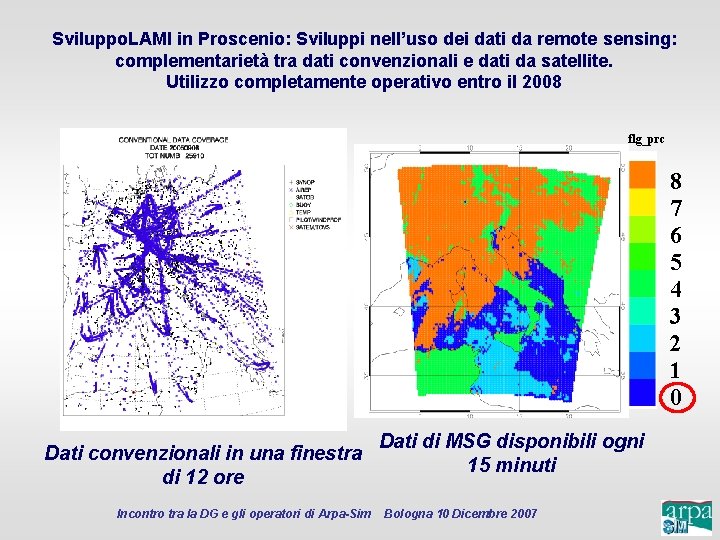 Sviluppo. LAMI in Proscenio: Sviluppi nell’uso dei dati da remote sensing: complementarietà tra dati