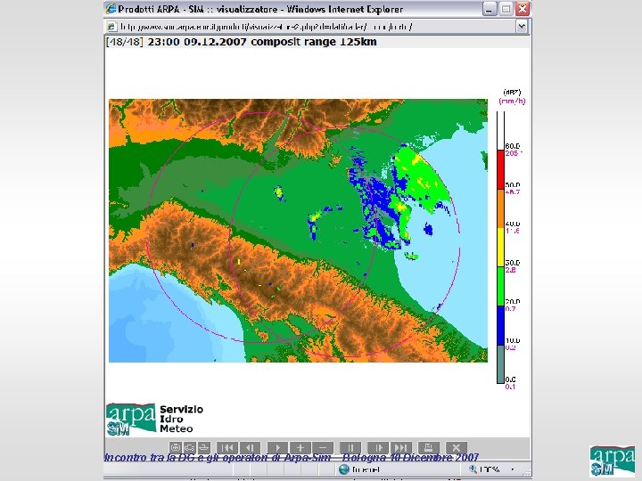 Incontro tra la DG e gli operatori di Arpa-Sim Bologna 10 Dicembre 2007 