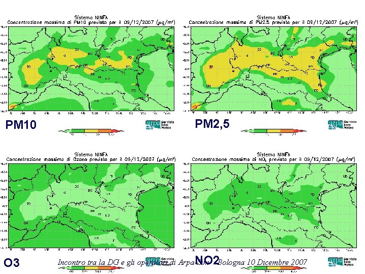 PM 10 O 3 PM 2, 5 NO 2 Bologna 10 Dicembre 2007 Incontro