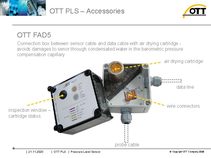 OTT PLS – Accessories OTT FAD 5 Connection box between sensor cable and data