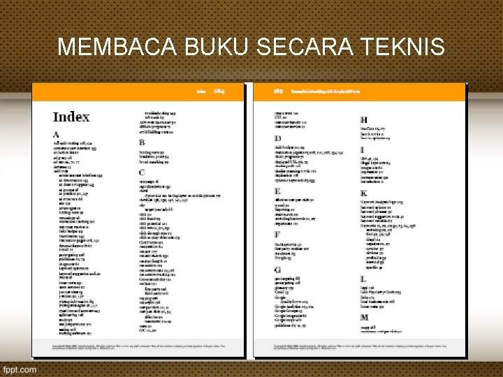 MEMBACA BUKU SECARA TEKNIS 