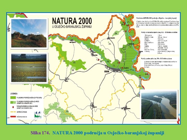 Slika 174. NATURA 2000 područja u Osječko-baranjskoj županiji 