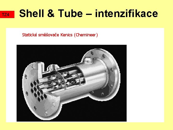 TZ 4 Shell & Tube – intenzifikace Statické směšovače Kenics (Chemineer) 