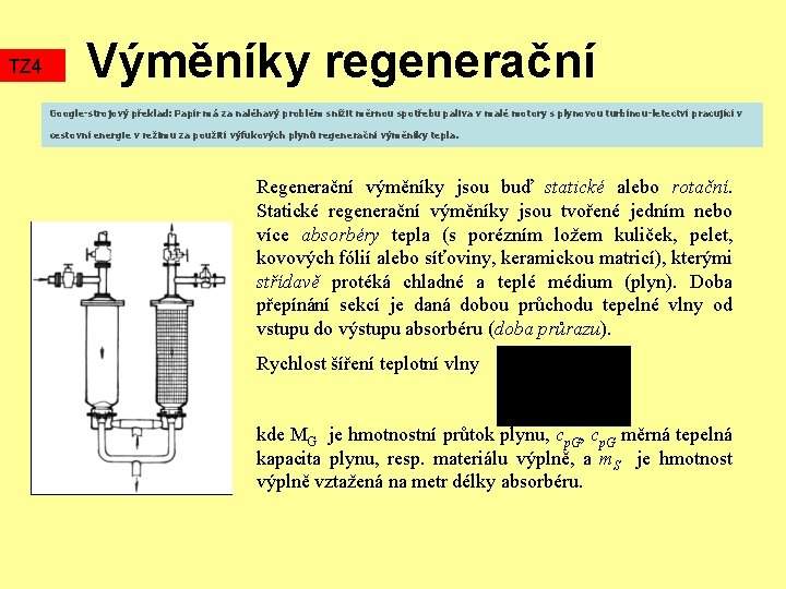 TZ 4 Výměníky regenerační Google-strojový překlad: Papír má za naléhavý problém snížit měrnou spotřebu
