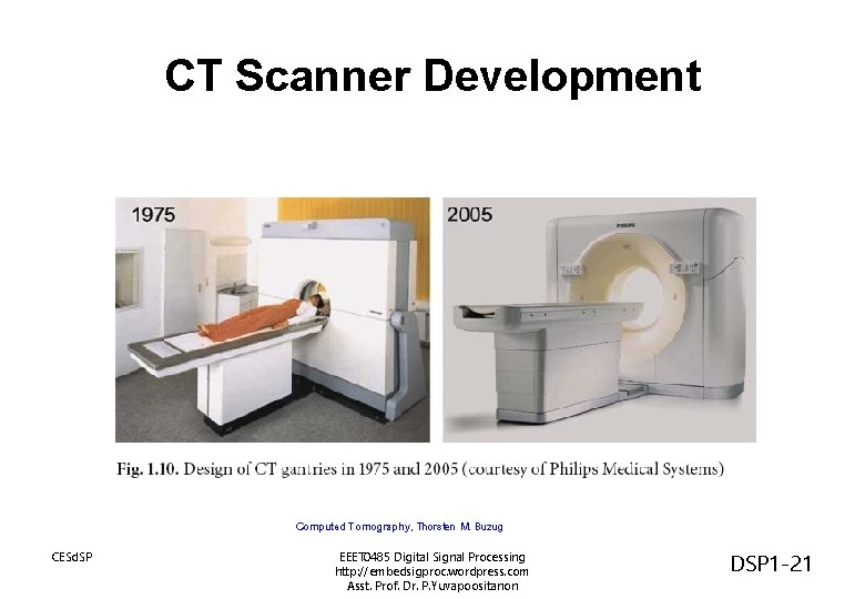 CT Scanner Development Computed Tomography, Thorsten M. Buzug CESd. SP EEET 0485 Digital Signal CT Scanner Development Computed Tomography, Thorsten M. Buzug CESd. SP EEET 0485 Digital Signal