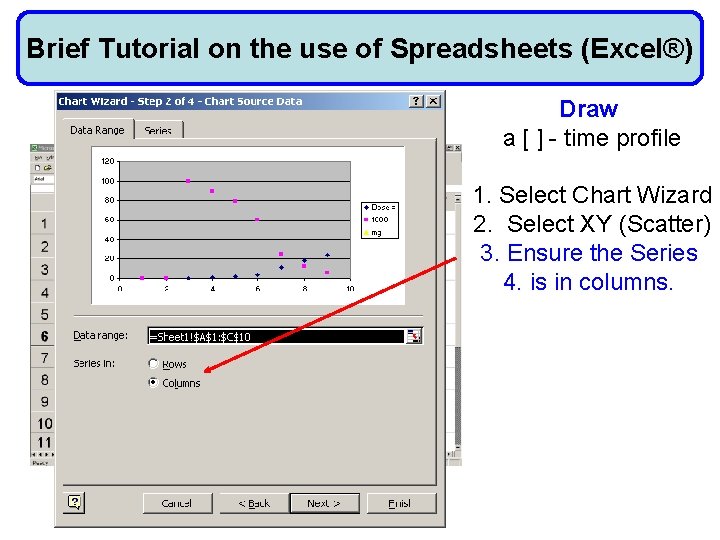 Brief Tutorial on the use of Spreadsheets (Excel®) Draw a [ ] - time