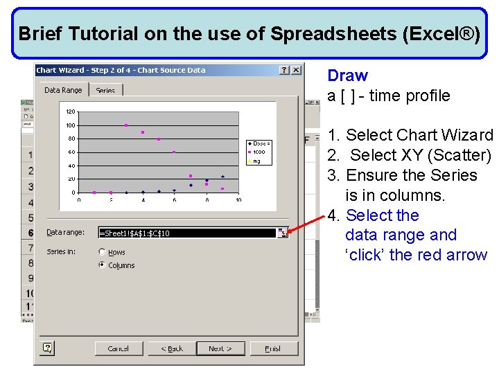 Brief Tutorial on the use of Spreadsheets (Excel®) Draw a [ ] - time