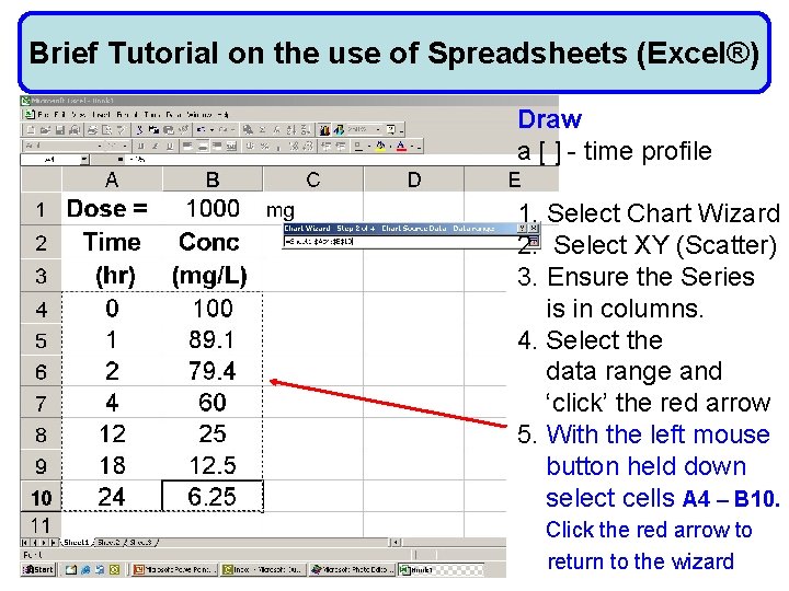 Brief Tutorial on the use of Spreadsheets (Excel®) Draw a [ ] - time