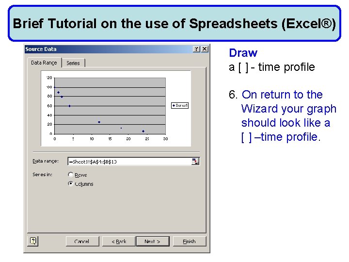 Brief Tutorial on the use of Spreadsheets (Excel®) Draw a [ ] - time