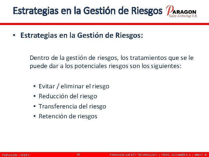 Estrategias en la Gestión de Riesgos • Estrategias en la Gestión de Riesgos: Dentro Estrategias en la Gestión de Riesgos • Estrategias en la Gestión de Riesgos: Dentro